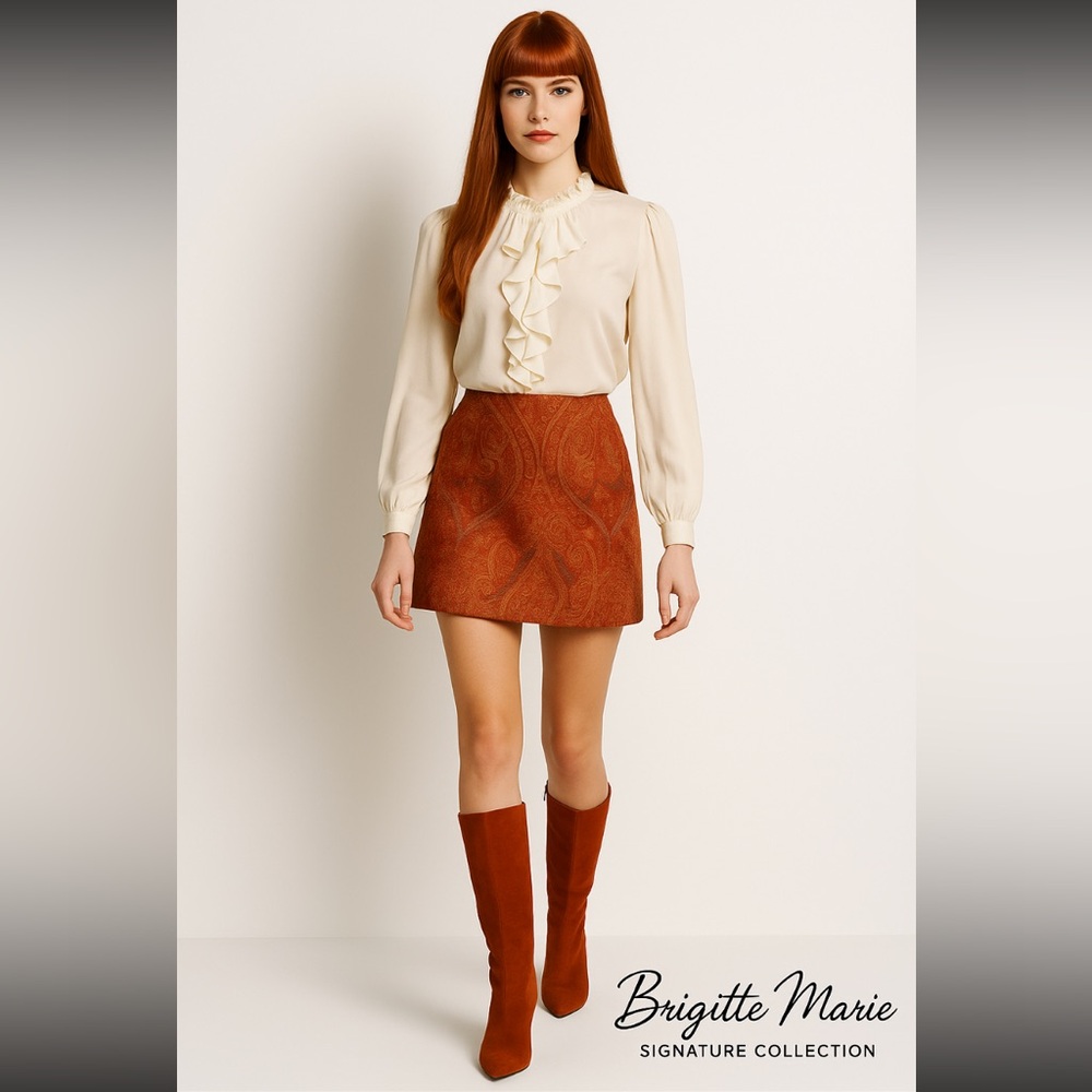 Silk Patchwork Plaid Mini Skirt - Picture 4 of 6
